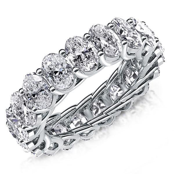 Eternity Oval Created White Sapphire Wedding Band - Platinum Style Sterling Silver