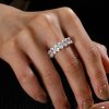 Eternity Oval Created White Sapphire Wedding Band - Platinum Style Sterling Silver