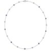 1.62 CT. TW Blue and White Sapphire Bezel Set Tennis Necklace in Sterling Silver