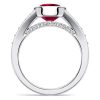 Oval Cut Ruby Bezel Setting Engagement Ring for Women in 925 Sterling Silver