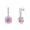 Pink Drop Earrings - Sterling Silver 925 - Women's Jewelry