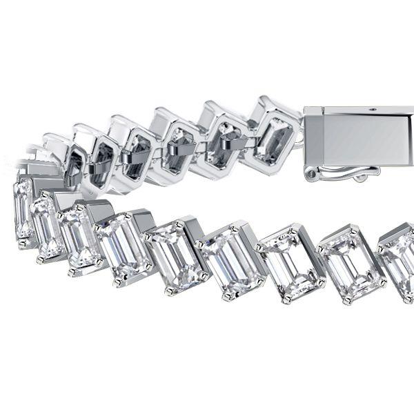 Emerald Cut Sapphire Eternity Tennis Bracelet for Women in Sterling Silver
