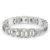 Classic Emerald Tennis Bracelet in Rhodium-Plated 925 Sterling Silver