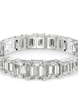 Classic Emerald Tennis Bracelet in Rhodium-Plated 925 Sterling Silver