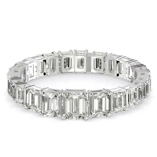 Classic Emerald Tennis Bracelet in Rhodium-Plated 925 Sterling Silver
