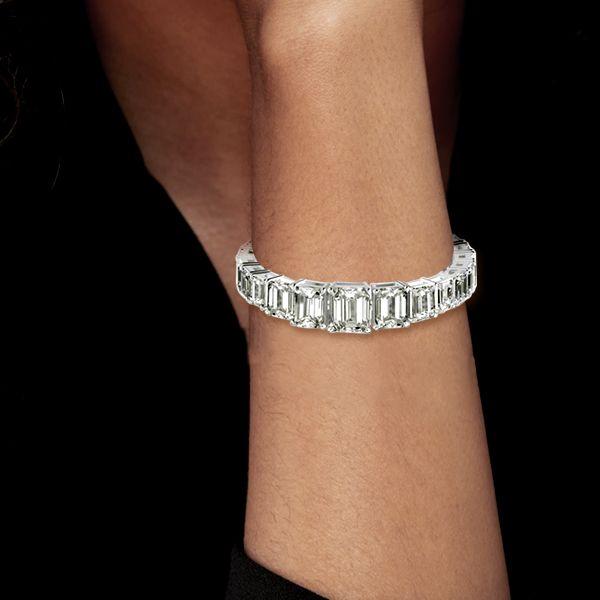 Classic Emerald Tennis Bracelet in Rhodium-Plated 925 Sterling Silver