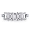 Emerald & Baguette Half Eternity Wedding Band - Sterling Silver, 1.5 CT. TW.