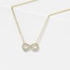 Sterling Silver Infinity Necklace with White Sapphire - Choice of Chain Length & Plating