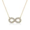 Sterling Silver Infinity Necklace with White Sapphire - Choice of Chain Length & Plating
