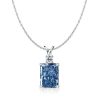 Radiant Cut Blue Topaz Pendant Necklace in Sterling Silver