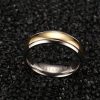Two-Tone Titanium Steel Wedding Band - Classic Yellow & Silver Comfort Fit Ring