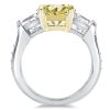 Two-Tone Sterling Silver Engagement Ring - 3.0 CT Center Stone