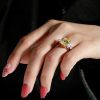 Two-Tone Sterling Silver Engagement Ring - 3.0 CT Center Stone