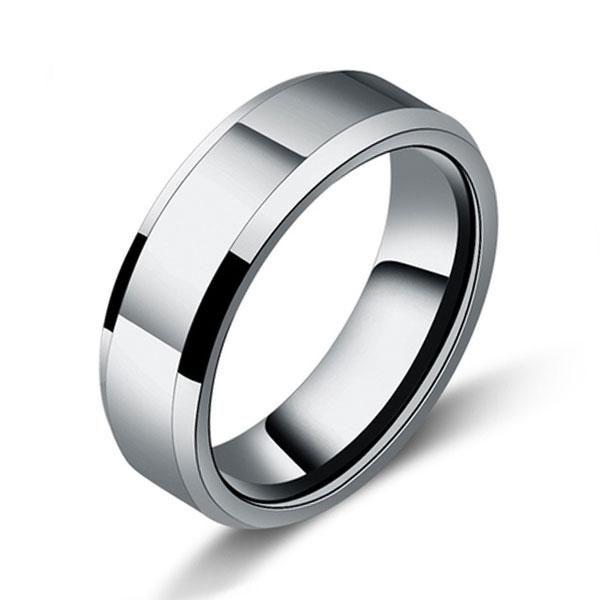 Titanium Steel Men's Wedding Band - Silver Anniversary Ring