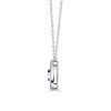 Vintage Style Blue Sapphire Halo Pendant Necklace in Sterling Silver