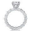Classic Round Cut Engagement Ring in Rhodium Plated Sterling Silver with 3.00 CT Center Stone