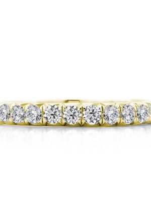 Golden Eternity CZ Wedding Band - 18K Gold Plated Sterling Silver (0.75 CT. TW.)