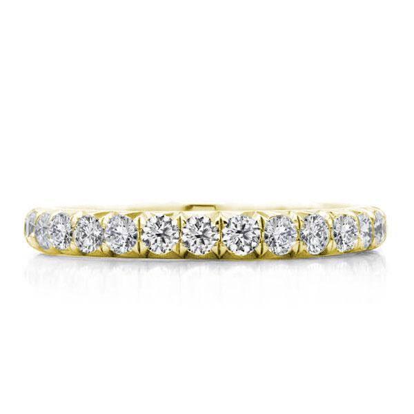 Golden Eternity CZ Wedding Band - 18K Gold Plated Sterling Silver (0.75 CT. TW.)