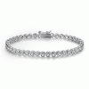 Sterling Silver Bezel-Set White Sapphire Tennis Bracelet (6-9 Inches)
