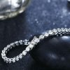 Sterling Silver Bezel-Set White Sapphire Tennis Bracelet (6-9 Inches)