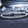 Sterling Silver Bezel-Set White Sapphire Tennis Bracelet (6-9 Inches)