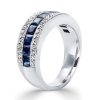 Sterling Silver Milgrain Triple Row Wedding Band | 4.35 CTW