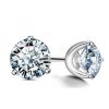 Classic 925 Sterling Silver Created White Sapphire Stud Earrings (8mm)