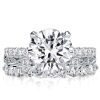 Classic 3-Piece Round Cut White Sapphire Sterling Silver Wedding Set