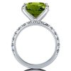 3-Piece Emerald Cut Peridot Engagement Ring and Wedding Set in Sterling Silver