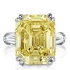 Emerald & Created Topaz Three Stone Engagement Ring in Sterling Silver