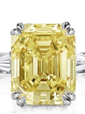 Emerald & Created Topaz Three Stone Engagement Ring in Sterling Silver
