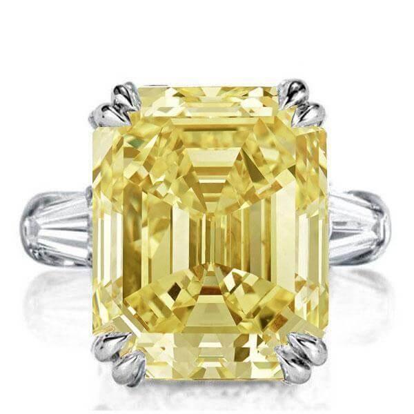 Emerald & Created Topaz Three Stone Engagement Ring in Sterling Silver
