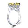 Emerald & Created Topaz Three Stone Engagement Ring in Sterling Silver