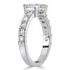Emerald Cut East-West Sterling Silver Wedding Ring for Women