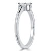 Cushion Cut White Sapphire Engagement Ring - Sterling Silver East West Setting