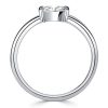 Cushion Cut White Sapphire Engagement Ring - Sterling Silver East West Setting