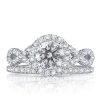 Twist Halo Created White Sapphire Bridal Set - Sterling Silver