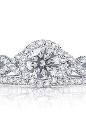 Twist Halo Created White Sapphire Bridal Set - Sterling Silver