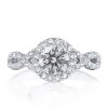 Twist Halo Created White Sapphire Bridal Set - Sterling Silver