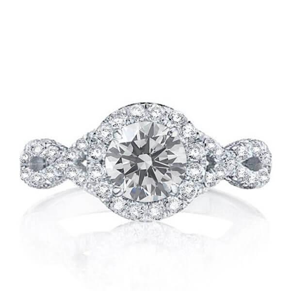 Twist Halo Created White Sapphire Bridal Set - Sterling Silver
