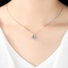 Split Shank Sterling Silver Pendant Necklace with Simulated Diamond (1.25 CT)