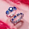 Sterling Silver Wedding Band Set for Women - 6.75 CT. TW. Cubic Zirconia