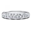 Vintage Style White Sapphire Wedding Band - Sterling Silver Five Stone Ring