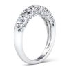 Vintage Style White Sapphire Wedding Band - Sterling Silver Five Stone Ring