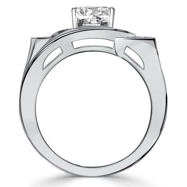 Art Deco Blue Sapphire Engagement Ring - 925 Sterling Silver