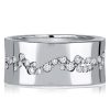 Wide Eternity Band Ring for Women - Flush Set - Sterling Silver Wedding Band