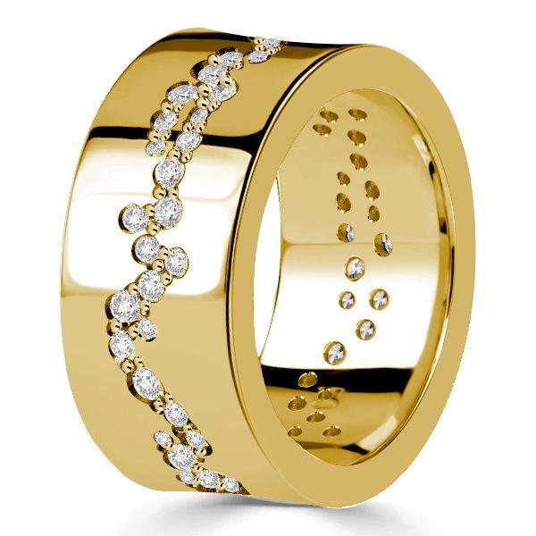 Wide Eternity Band Ring for Women - Flush Set - Sterling Silver Wedding Band