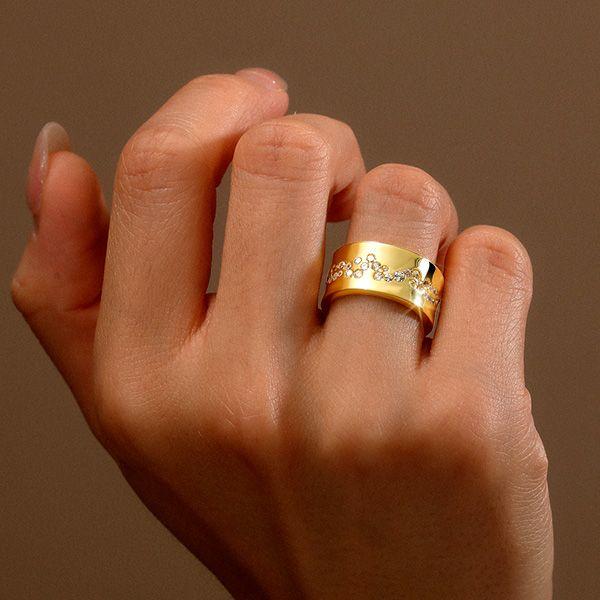 Wide Eternity Band Ring for Women - Flush Set - Sterling Silver Wedding Band