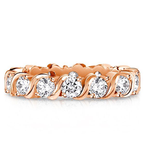 Swirl Eternity Ring - Round Cut Wedding Band - Sterling Silver - 1.40 CT. TW.