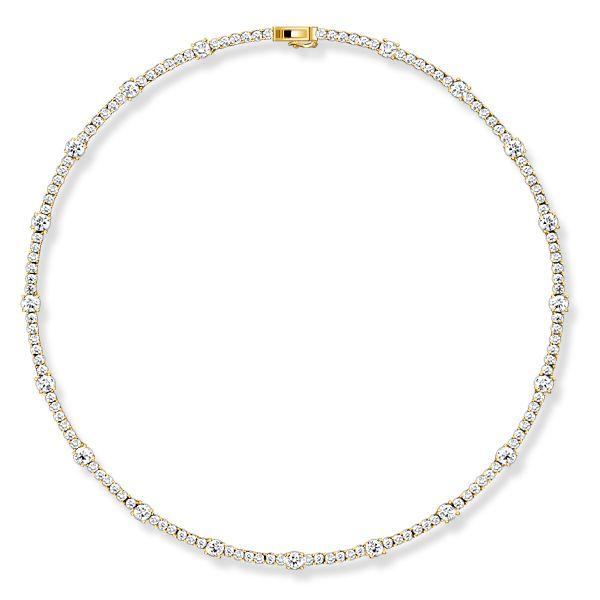 Round Cut Cubic Zirconia Tennis Necklace for Women - 925 Sterling Silver (14.04 CT. TW.)